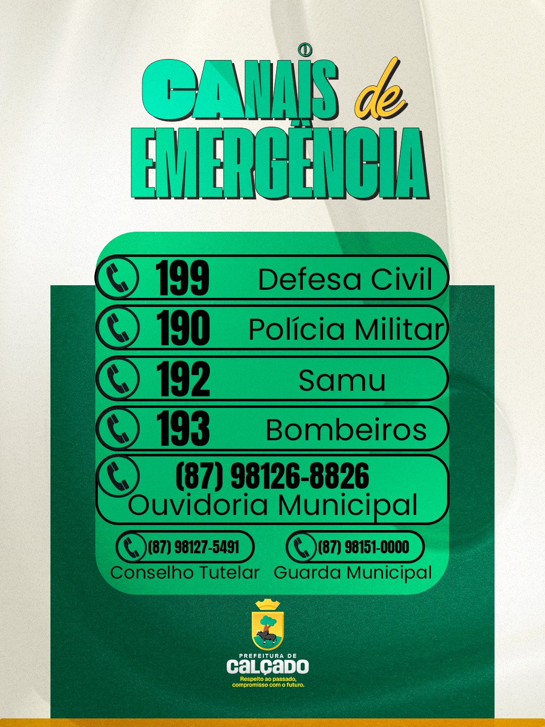 CANAIS DE EMERGÊNCIA