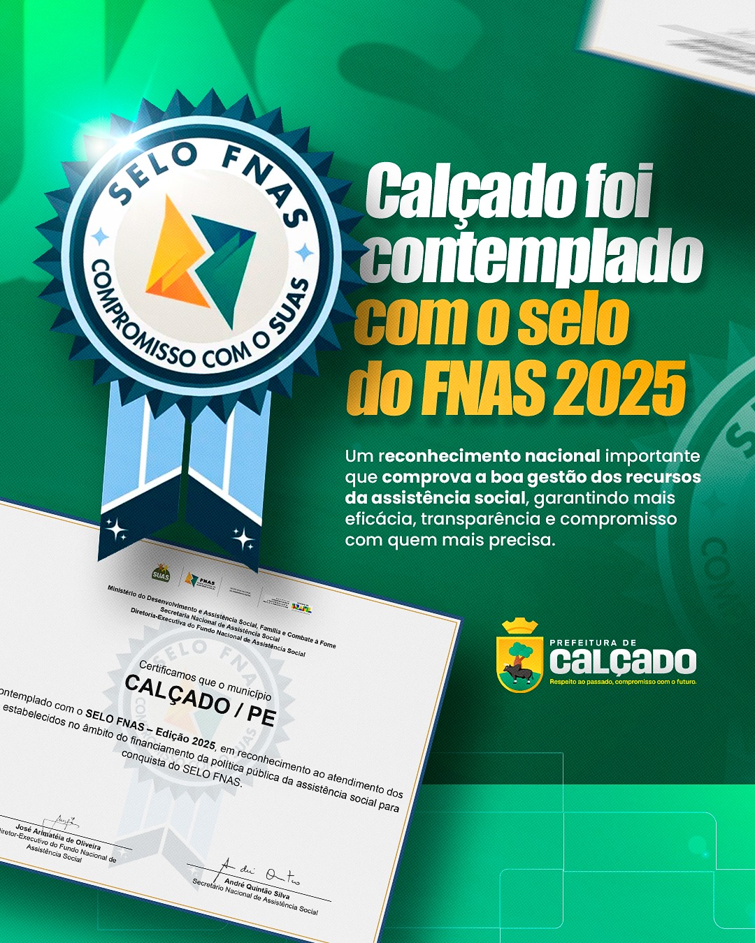 CALÇADO CONQUISTA SELO NACIONAL FNAS -2025